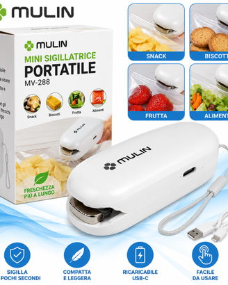 MULIN MV-288 Mini Sigillatrice Portatile Ricaricab