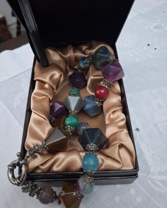 collana  rombi  pietre