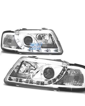 FARI AUDI A3 8L 96-00 LUCE DIURNA FONDO CROMATO