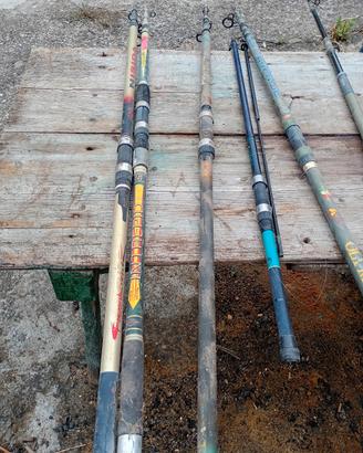  Lotto Canne da Pesca Usate e Vintage