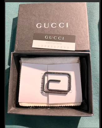 GUCCIraffinatoFERMASOLDIinARGENTO,nuovo,IDEAREGALO