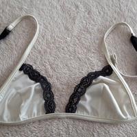 Reggiseno bianco pizzo nero taglia 3 - 75B