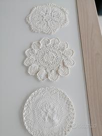 set 6 pz centrini in cotone bianco 