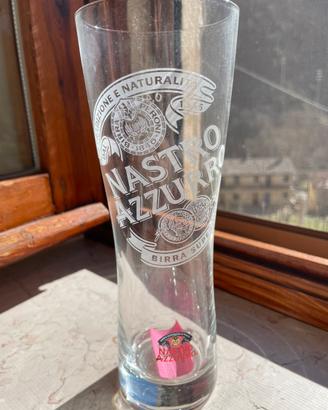 6 bicchieri da birra nastro azzurro