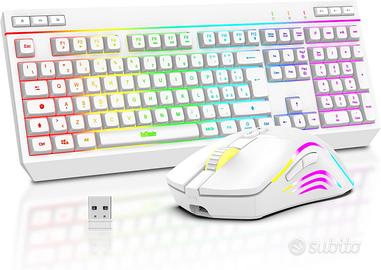 Combo Tastiera e Mouse Wireless, Tastiera Full-Siz