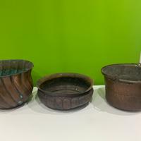 Vaso - fioriera - paiolo in rame 3 pz