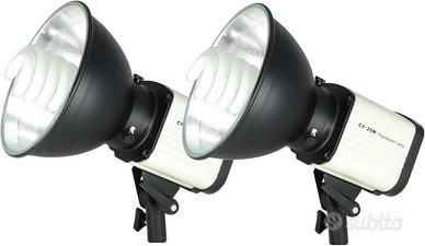 DynaSun 2X CY25W Illuminatore da Studio + stativi