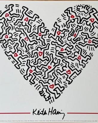 Poster vintage HARING KEITH TRITTICO AMORE 2