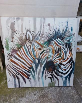 Quadro Moderno Zebre - Stampa su Tela con Rilievo 