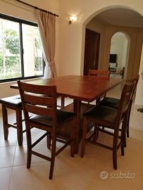 Tavolo- 4 sedie-panca per sala o taverna