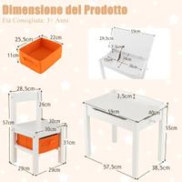 Set Tavolo e Sedia bianco Regolabile per Bambini