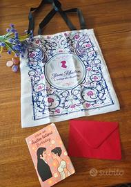 Borsa shopping Jane Austen Tote bag viola + biglie