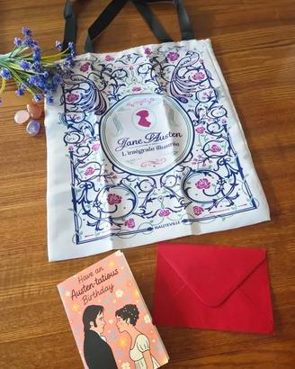 Borsa shopping Jane Austen Tote bag viola + biglie