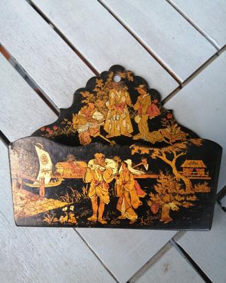 Portalettere in papier mache' vintage