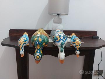 4 papere in ceramica di caltagirone