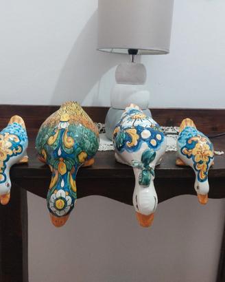 4 papere in ceramica di caltagirone