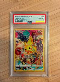 Pikachu 160/159 Full Art PSA 10 - Crown Zenith ENG