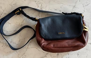 Borsa Fossil Blu e Marrone mai usata