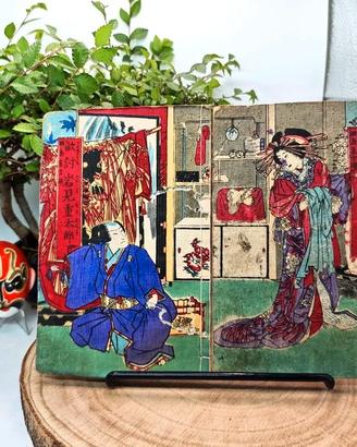 Libro Giappone Xilografia Edo 1800 Illustrato