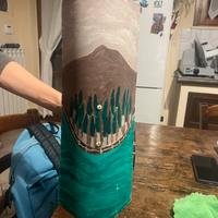 lampadario in terracotta dipinto a mano