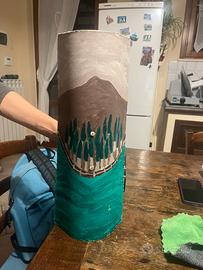 lampadario in terracotta dipinto a mano