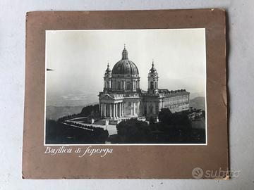 Foto anni 20 basilica di SUPERGA e vulcano ETNA