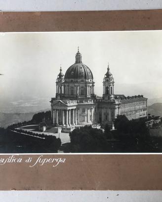Foto anni 20 basilica di SUPERGA e vulcano ETNA