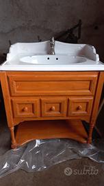 Lavabo bagno con mobiletto rustico