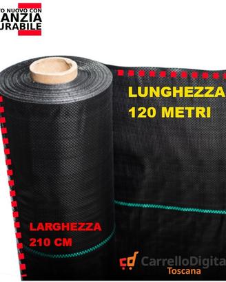 Telo per pacciamatura 210cm x 120m 100gr/mq