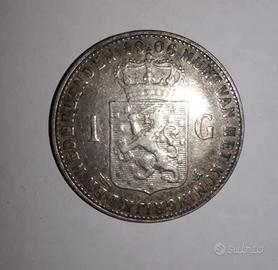 1 Gulden 1906 Paesi BassI Regina Wilhelmina Rare A