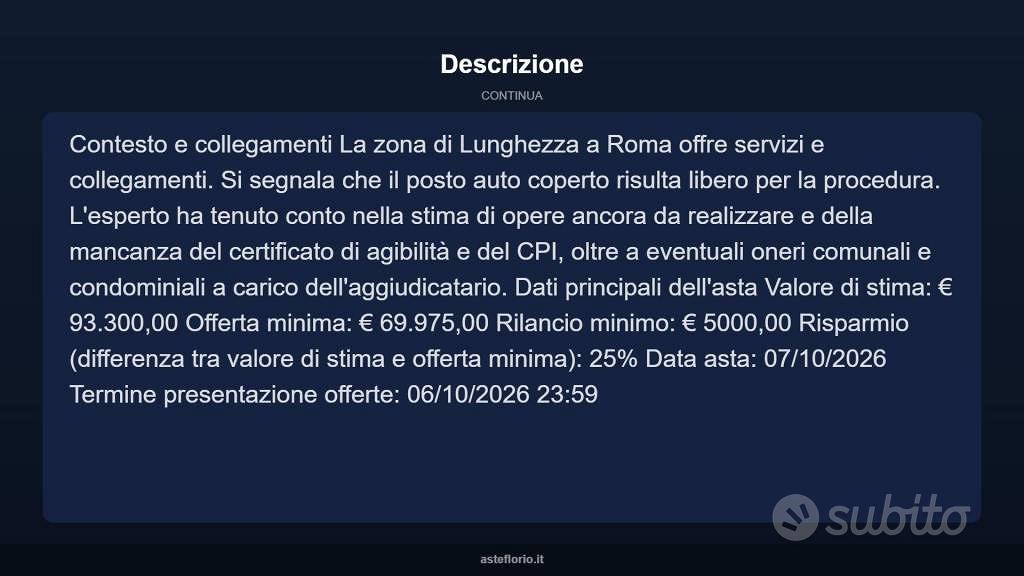 Appartamento – Roma, Lunghezza - Altro