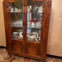 Cristalliera in legno massello stile Liberty