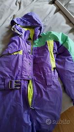 Tuta da sci 42 viola e verde