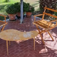 Sedia tipo regista con seduta in legno