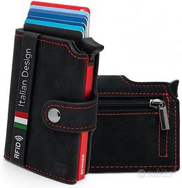 BEWMER v2 Portafoglio Uomo Slim In Similpelle Con 