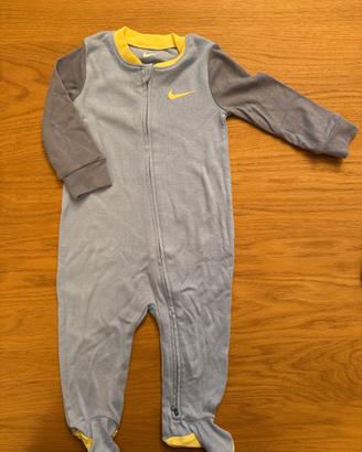 Tuta intera Nike bambino 9 mesi – grigia e gialla