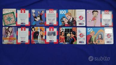 Lotto 8 carte ricaricard TIM vintage da collezione