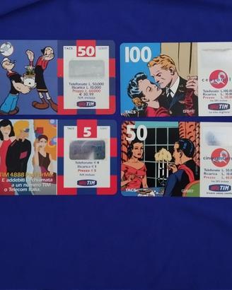 Lotto 8 carte ricaricard TIM vintage da collezione