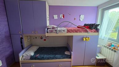 cameretta da bambino con letto a castello 