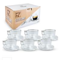 CLEVELAND Set 6 tazzine con piattino 