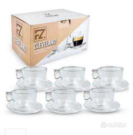 CLEVELAND Set 6 tazzine con piattino 