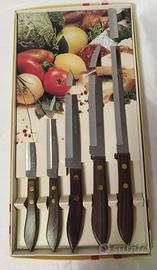 Set 6 Coltelli Cucina Manico Legno