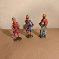 3 statuine per presepe napoletano natale addobbo