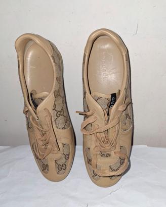 Scarpe donna Gucci con lacci n. 37 usate beige