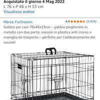 Gabbia x cani e gatti 76x46x53 nuova.