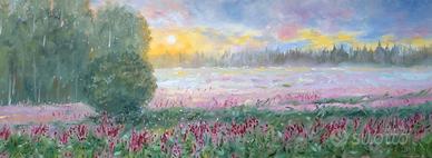 Quadro Fatto a mano Olio su tela Paesaggio 80x30