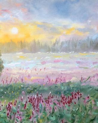 Quadro Fatto a mano Olio su tela Paesaggio 80x30