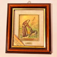Bassorilievo S. Francesco e il Lupo - placcato oro