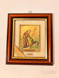 Bassorilievo S. Francesco e il Lupo - placcato oro