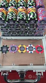 Chips poker professionali in ceramica + valigetta